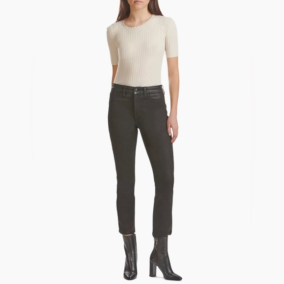 7 For All Mankind Denim - Jen7 by 7 For All Mankind Mid-Rise Stretch Coated Straight Ankle Women’s Size 16